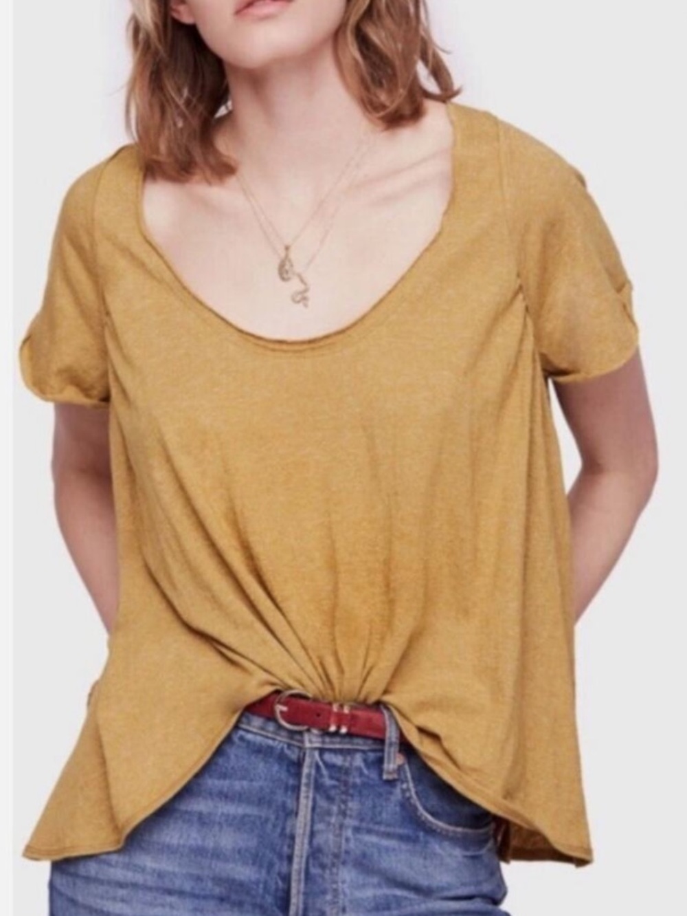 We The Free Sweetness Tee
Golden Hour color made by Free People,  Size Medium